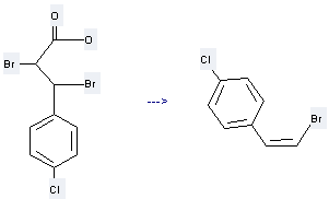 Benzenepropanoicacid, α,β-dibromo-4-chloro- can be used to produce (Z)-p-Chloro-β-bromostyrene